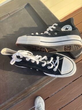 Converse High Top Canvas Sneakers in Black and White